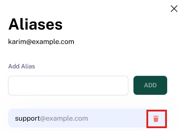 Delete Alias