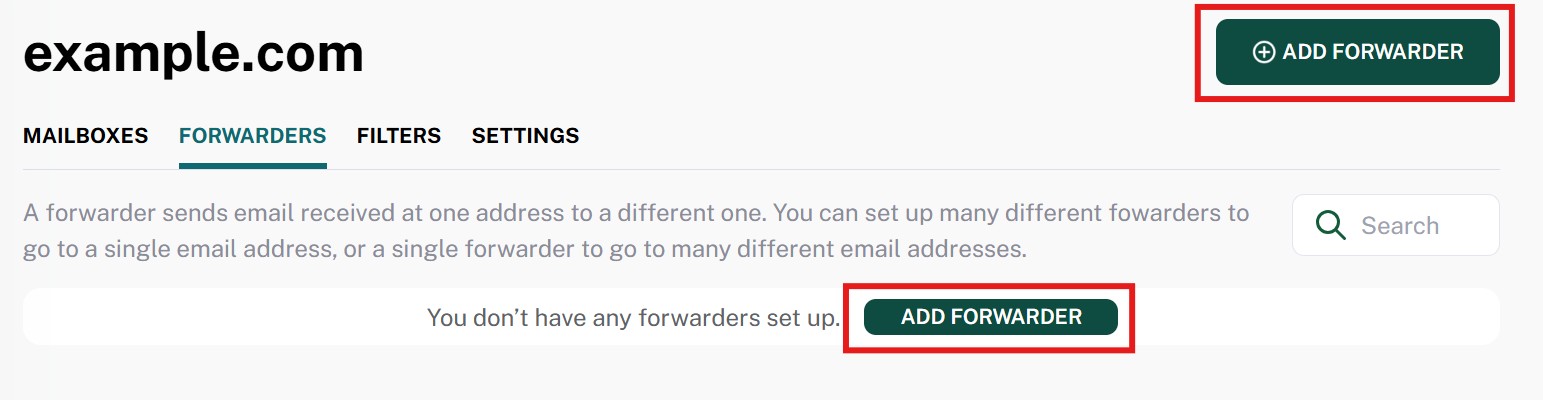 Add Forwarder